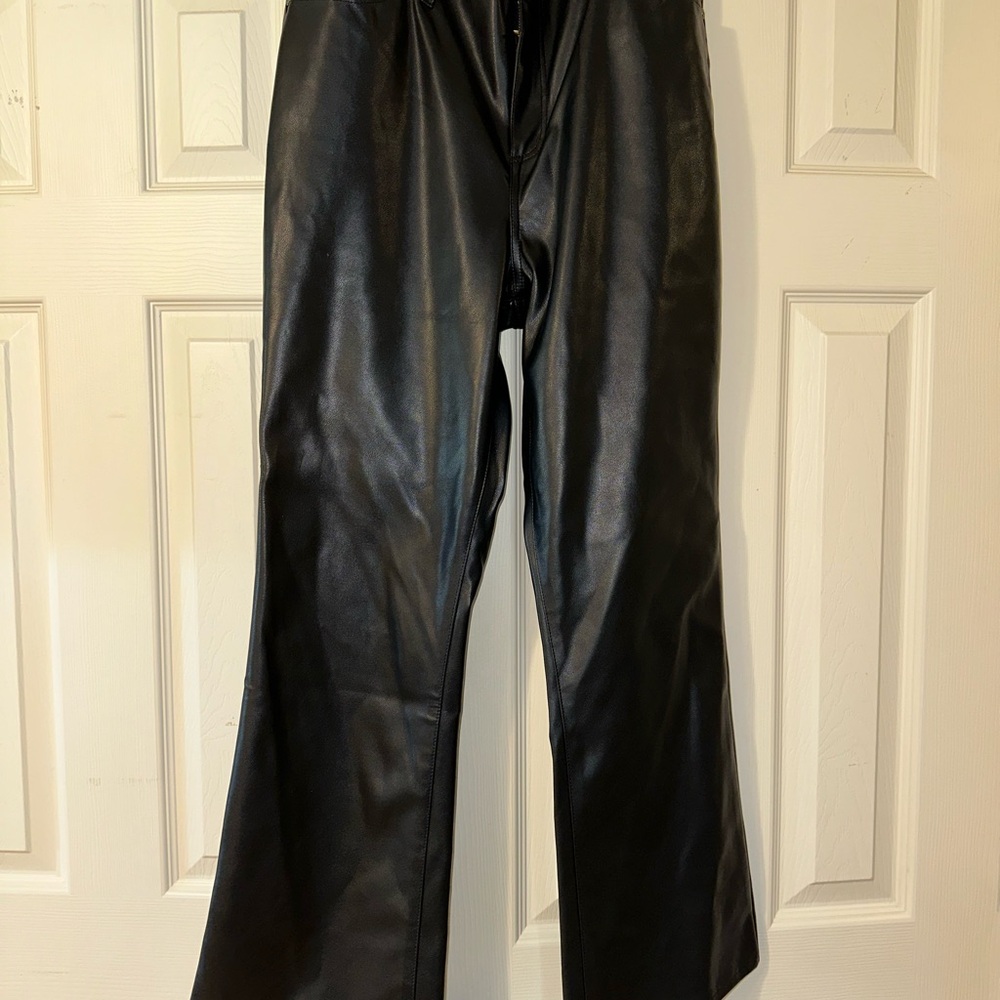 Black Faux Leather Pants
